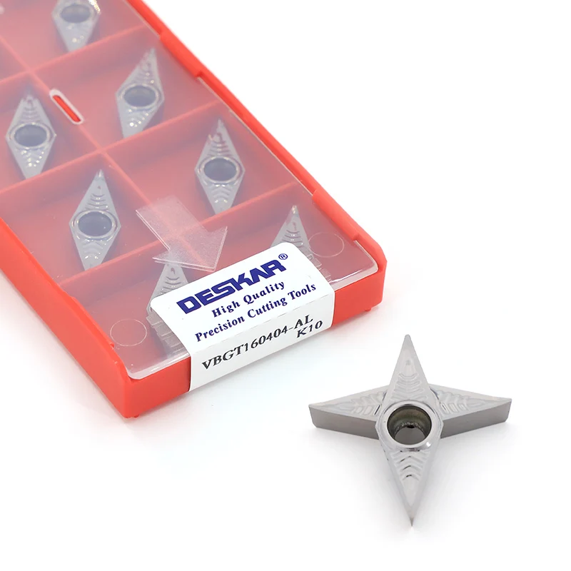 DESKAR VBGT160404 AL K10 CNC Lathe Cutter Cutting Carbide Inserts