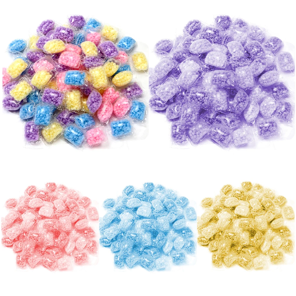 100PCS Laundry Beads Detergent Liquid Capsule Ball Fragrance Beads Soft Clothing Diffuser Perfume Wash Machine Cleaning Tools