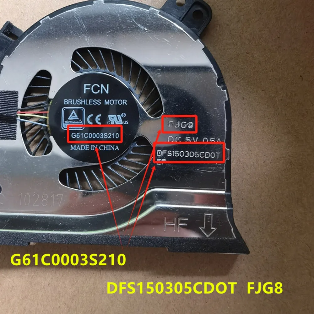 New laptop cooling CPU fan heatsink radiator for DFS150305CD0T DFS150305CDOT FJG8 EP DC5V 0.5A G61C0003S210