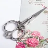 Vintage Plum Blossom Scissors Retro European Manicure Stainless Steel Scissor 7.8*15cm Long Head Sewing Trimmer Metal Scissor #T 1
