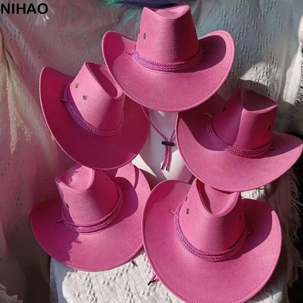 Casual Wide Brim Western Cowboy Hat Knight Hat Beach Cap Summer Sun Sun Protection Cap Climbing Sunscreen Summer