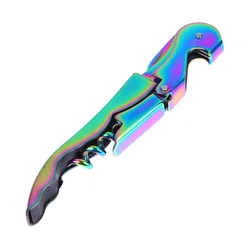 Elegant Stainless Steel Double Hinge Corkscrew and Bottle Opener (Multicolor)