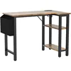 Small L Shaped Desk with Power Outlet Shelves, 40 Inch Reversible Corner Desk for Small Space Home 4