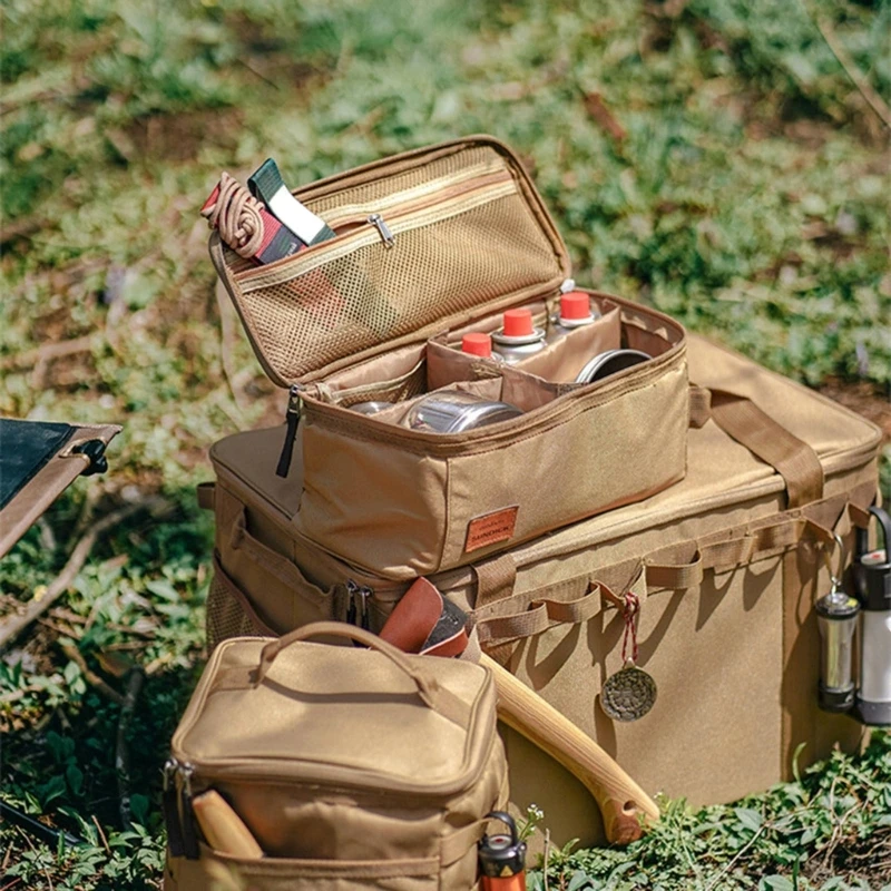 Cooking Utensil Organizers Bag Pouches Camping Travel Storage Bag Picnic Hiking Outdoor Camping Utensil Set Cooker Storage