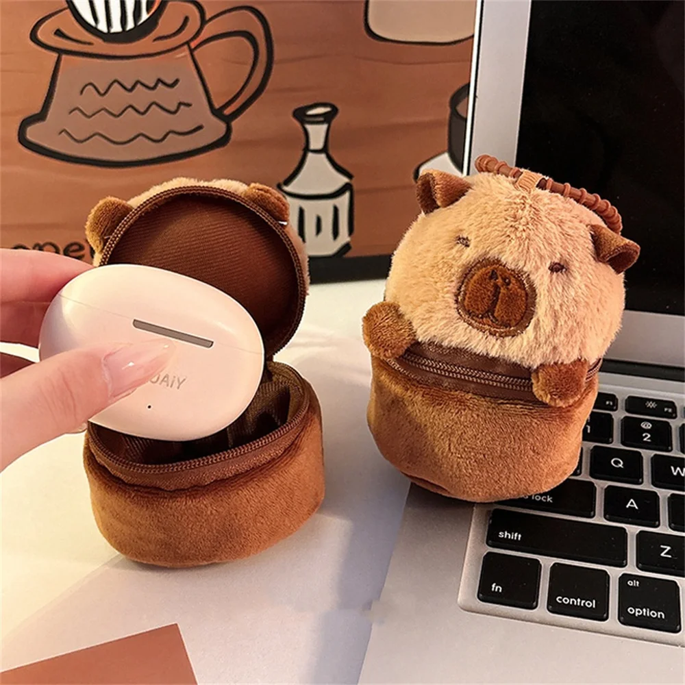 Cartoon Capybara Panda Coin Purse Keychain Fashion Zipper Storage Bag Creative Cute Small Bag Pendant Decoration Girls Gift