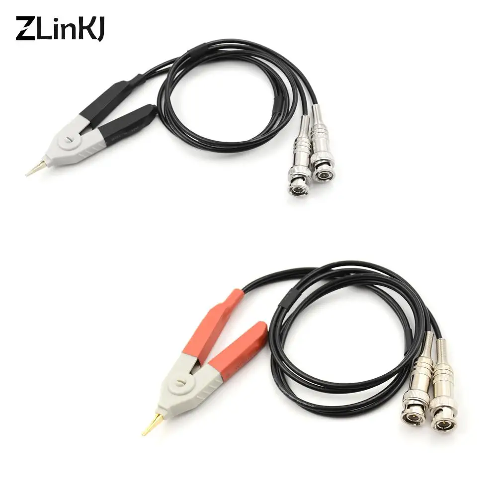 UK 1 Set Kelvin Clip with 4 BNC Male Test Lead Cable Wires for LCR Meter 