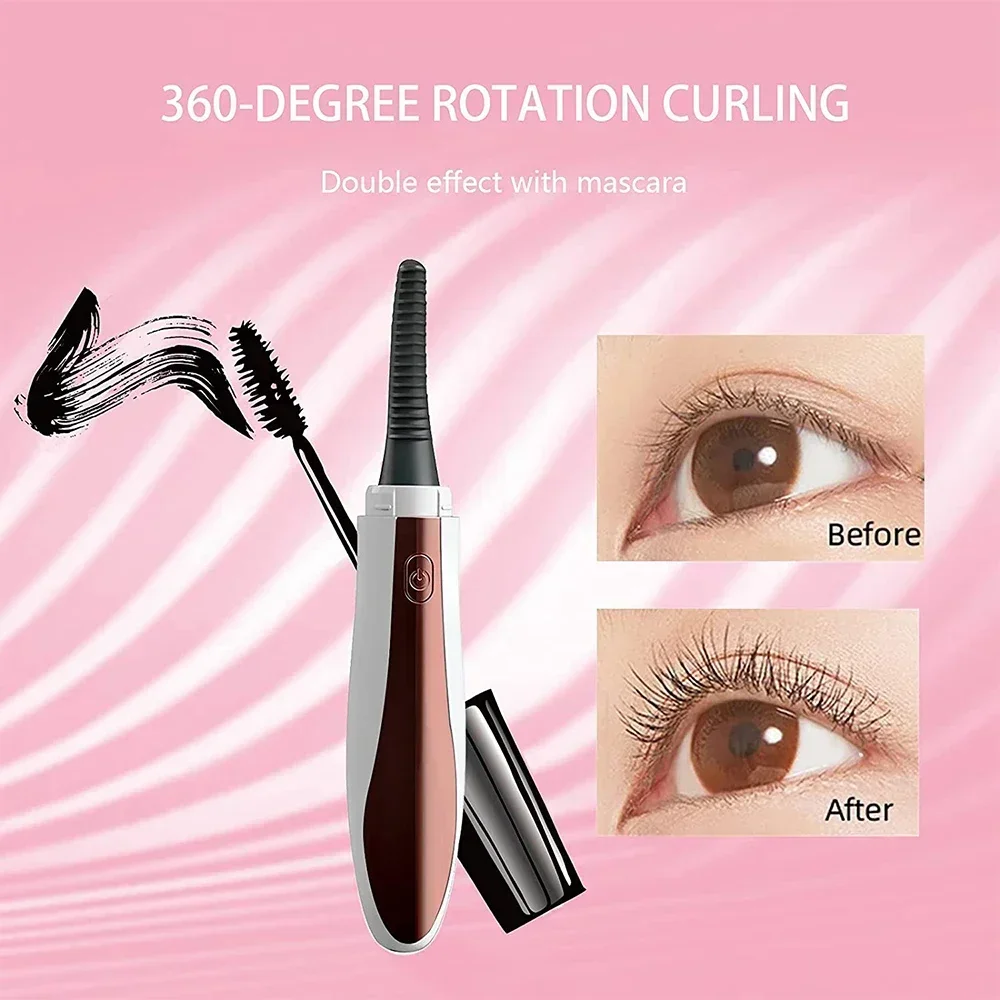 Electric Heated Eyelash Curler Rechargeable Makeup Eyelash Curler Curling Eyelashes Tools 24 Hours Long Lasting Eyelashes Curl K