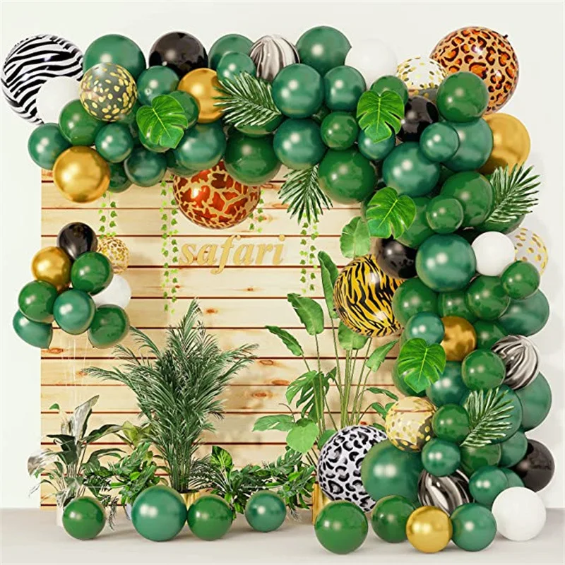 

109Pcs Jungle Zoo Balloon Garland 4D Animal Print Foil Balloons Arch Kit for Birthday Party Wedding Baby Shower Decor