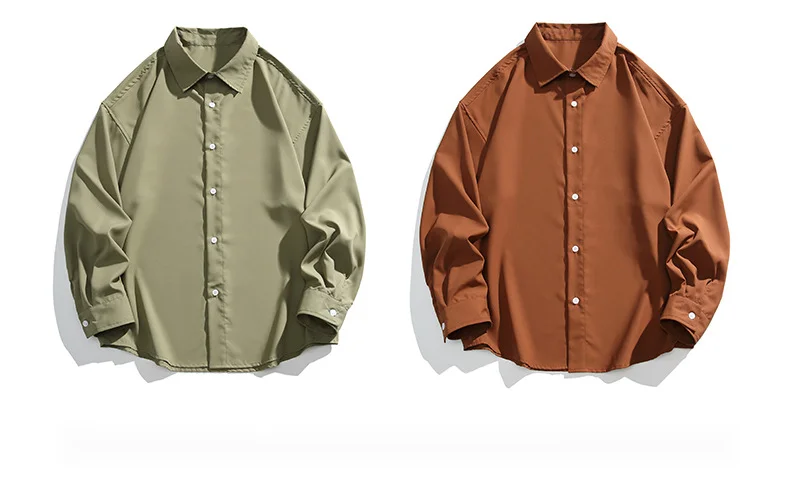 Goryeo silk drape long sleeved shirt 2024 spring/summer new texture trendy brand loose top jacket for men_voghion.com