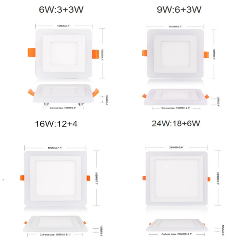 RGB LED Ceiling Light Recessed LED Panel Downlight 110V 220V Color Changeable Remote Control Indoor Ceiling Lighting