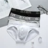New men's cotton underwear with low waist, breathable and comfortable solid color basic men's briefs 1