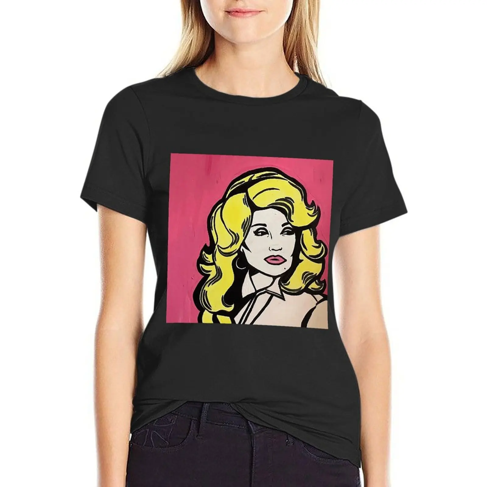 

Dolly Parton Pop Art Tote Bag T-Shirt kawaii clothes cute tops white t-shirts for Women