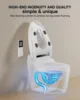 Luxury Smart Toilet with Warm Water Sprayer and Dryer Foot Sensor Operation Heated Bidet Seat Raised Tankless Toilet with LED 3