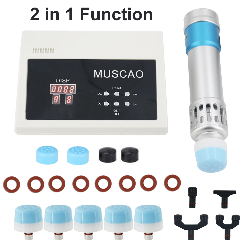 

Professional Shock Wave Massager 11 Heads Pain Relief Men ED Treatment 2 IN 1 Shockwave Therapy Machine Chiropractic Tool