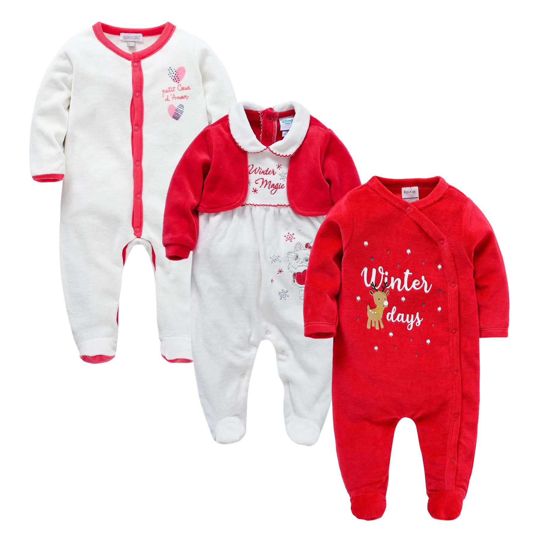 Newborn Baby Girl Pijamas Warm Winter Infant Cartoon Sleepsuit Fleece Romper Christmas Jumpsuit Soft Pajamas Clothes Newest