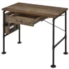 Computer Desks,Weathered Oak and Black 1-drawer Writing Desk,Office Desks 4