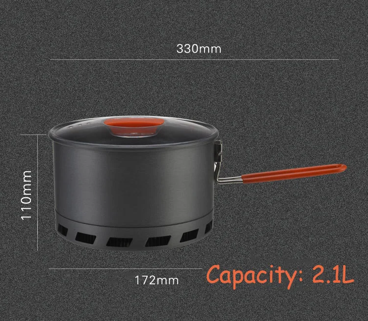 BuLin 2.1L Portable Outdoor Pot Ultralight Outdoor Camping Cookware Picnic Cooking Equipment S2500