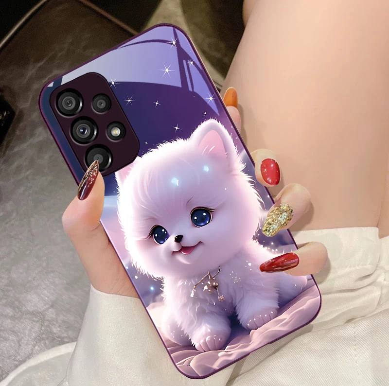Adorable Green Dog Design Tempered Glass Phone Case