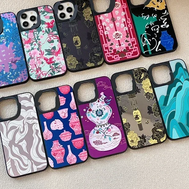 

Chinese Museum Mirror Surface Phone Case Cover for IPhone 14 13 12 11 15 Pro Max Case for IPhone 15 Pro Max