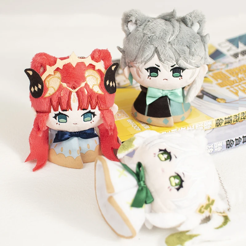 

12CM Game Genshin Impact Cosplay Nahida Alhaitham Nilou Kamisato Ayato Yae Miko Kawayi Plush Doll Key Ring Pendant Gifts