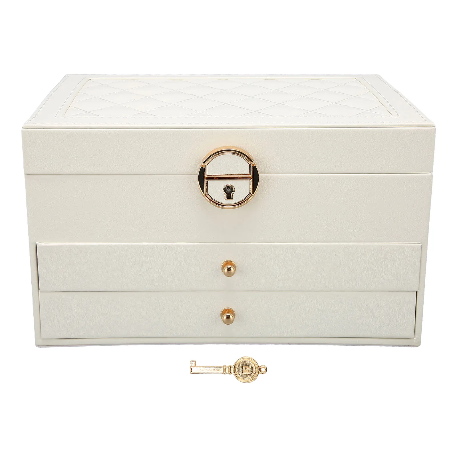 

Jewellery Storage Case Scratch Resistant PU Leather Large Capacity Jewelry Box 2 Layer for Ring for Bracelet for Girls for