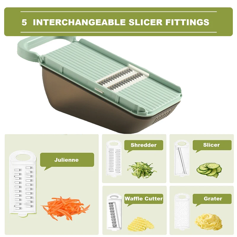 5 In 1 Vegetable Cutter Fruit Slicer Grater Shredders Drain Basket Food Chopper Cutter Dicer Slicer Tools Kitchen Accessories vegetable slicer vegetable cutter