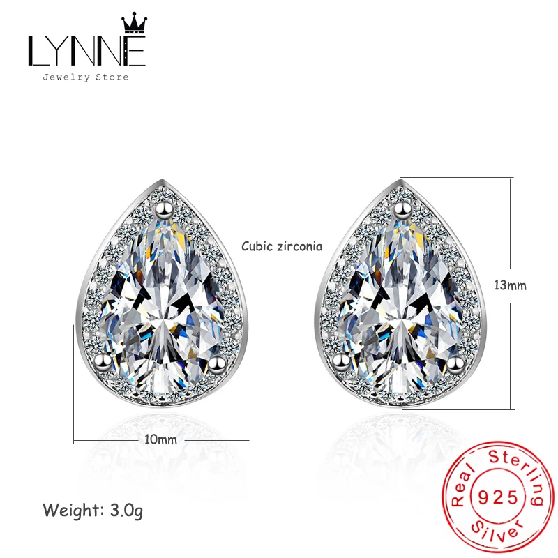 Mode exquisite Engel Tränen AAA Zirkon Ohrstecker Frauen Schmuck Geschenk 925 Sterling Silber Hochzeit Party Wassertropfen Ohrstecker – Detail 2