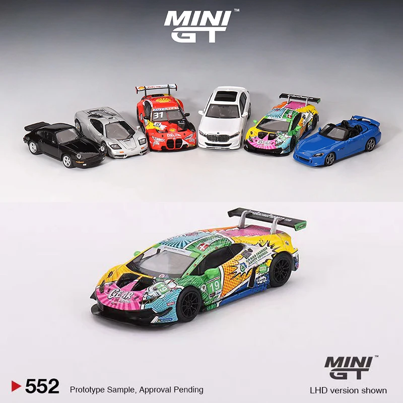 

MINI GT 1:64 Model Car Lambor Huracan GT3 EVO GEAR Racing Alloy Sport Vehicle# 552 LHD