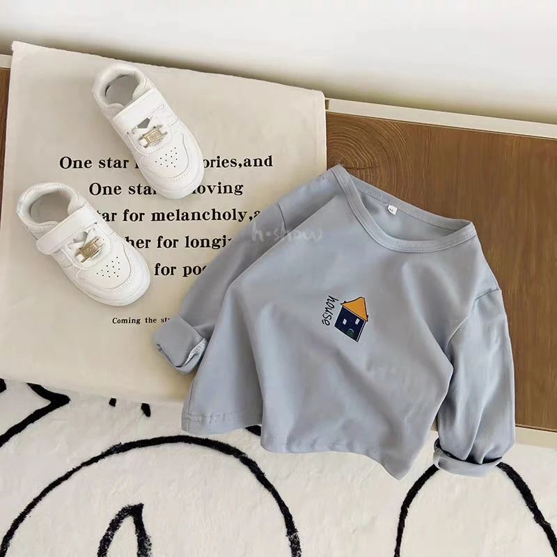 Fashion Boutique Children's Wear Tops Long Sleeve Tees Printed Baby Boys O-neck Pullover Blouse Kids Clothing Autumn Base Shirt 3