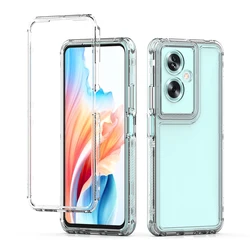 3-in-1 Rugged Armor Shockproof Phone Case with Transparent TPU Back for OnePlus Nord N30 SE (Clear)