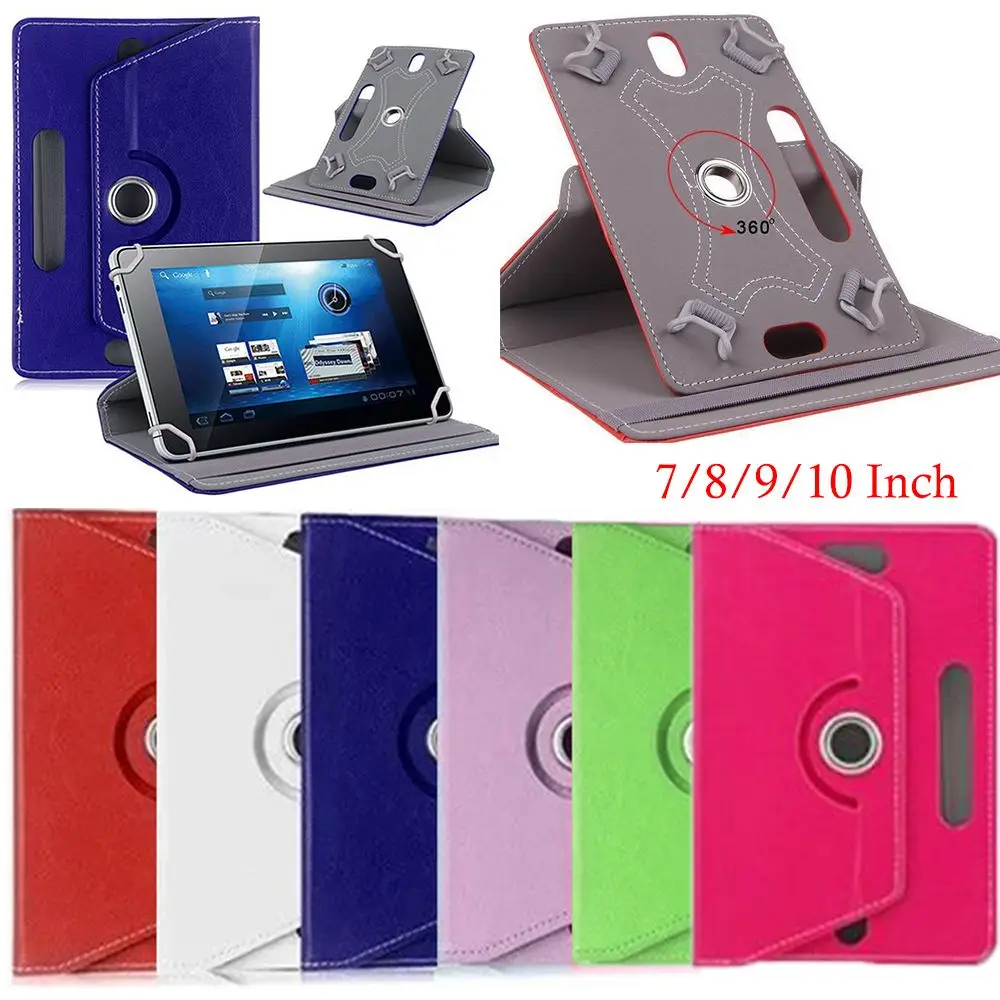 PU Leather Cover For Samsung Galaxy Tab 7 8 9 10.1 inch Android Tablet PC 360 Degree Rotating Universal Tablet Case