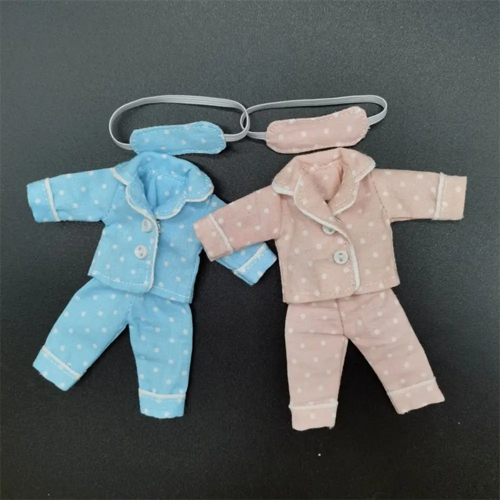 Doll Accessories Shirt Pants Doll Pajamas Eye Mask Dress Up Ob11 Sleep Clothes Changing 6 Colors Obitsu 11 Clothes Girl Gift