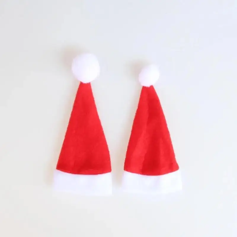 5/10Pcs Christmas Tableware Knife Fork Set Holder Mini Santa Claus Hat Christmas Decorations Home Christmas Decor Christmas Hats