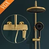 VGX Luxury Shower System Set Bathroom Shower Faucet Set 3-way Rainfall Shower Mixer Crane with Hand Shower Set Black Grey Chrome 1