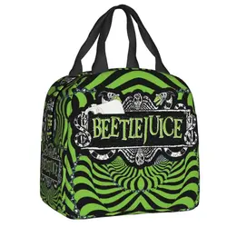 Tim Burton Beetlejuice Lunch Box for Women Horror Film Cooler Thermal Food Insulated Lunch Bag Office Work Picnic Tote Bags