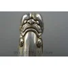 Tibet silver man guard Foo Dog Lion male Carved Penis God Collect Statue Figure 6