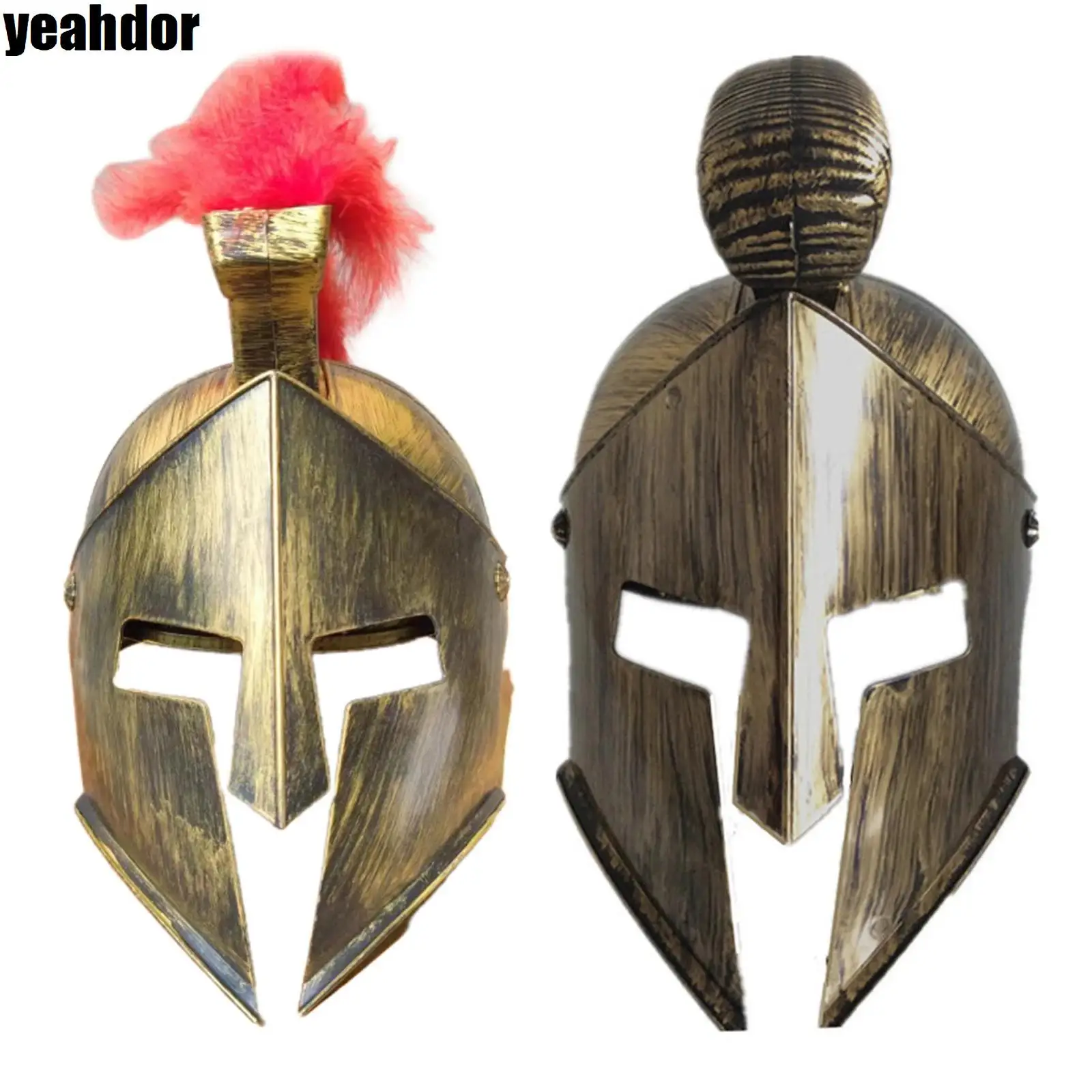 

Medieval Knight Gladiator Headwear Spartan Roman Warrior Greek Costume Helmet Accessory for Halloween Cosplay Dress Up Prop