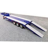 1/14 Metal Trailer 3 Axles 2-section Electric Tailboard Painted Finished Parts for Toys RC Tractor Truck Cars Vehicle TH23504 2