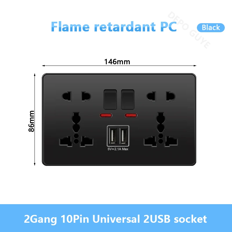 2Gang 10Pin 2USB