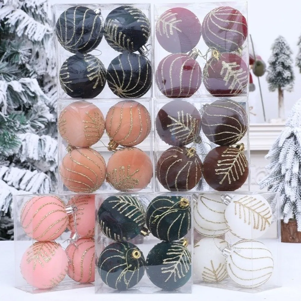 Description Picture 5 of item6cm Christmas Balls Set DIY Crafts Shatterproof Christmas Hanging Balls Flocking Christmas Spheres Pendant Merry Christmas Decor
