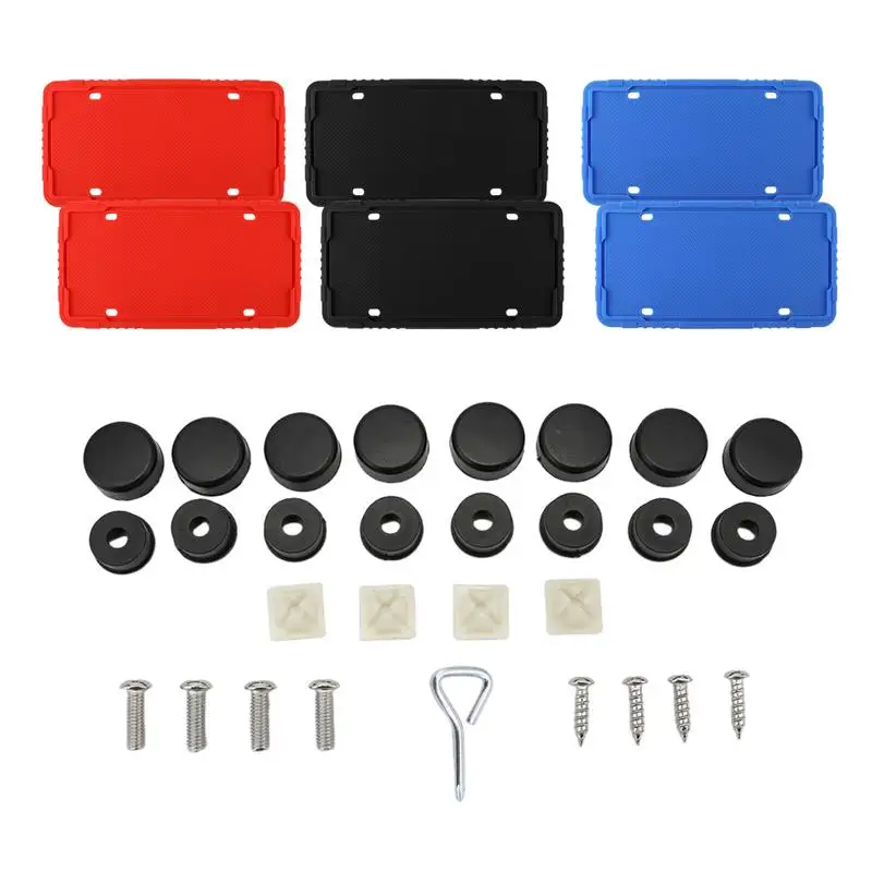 Kit telaio targa in Silicone per auto accessori per la modifica dell'auto con supporto per targa a vite impermeabile antigraffio