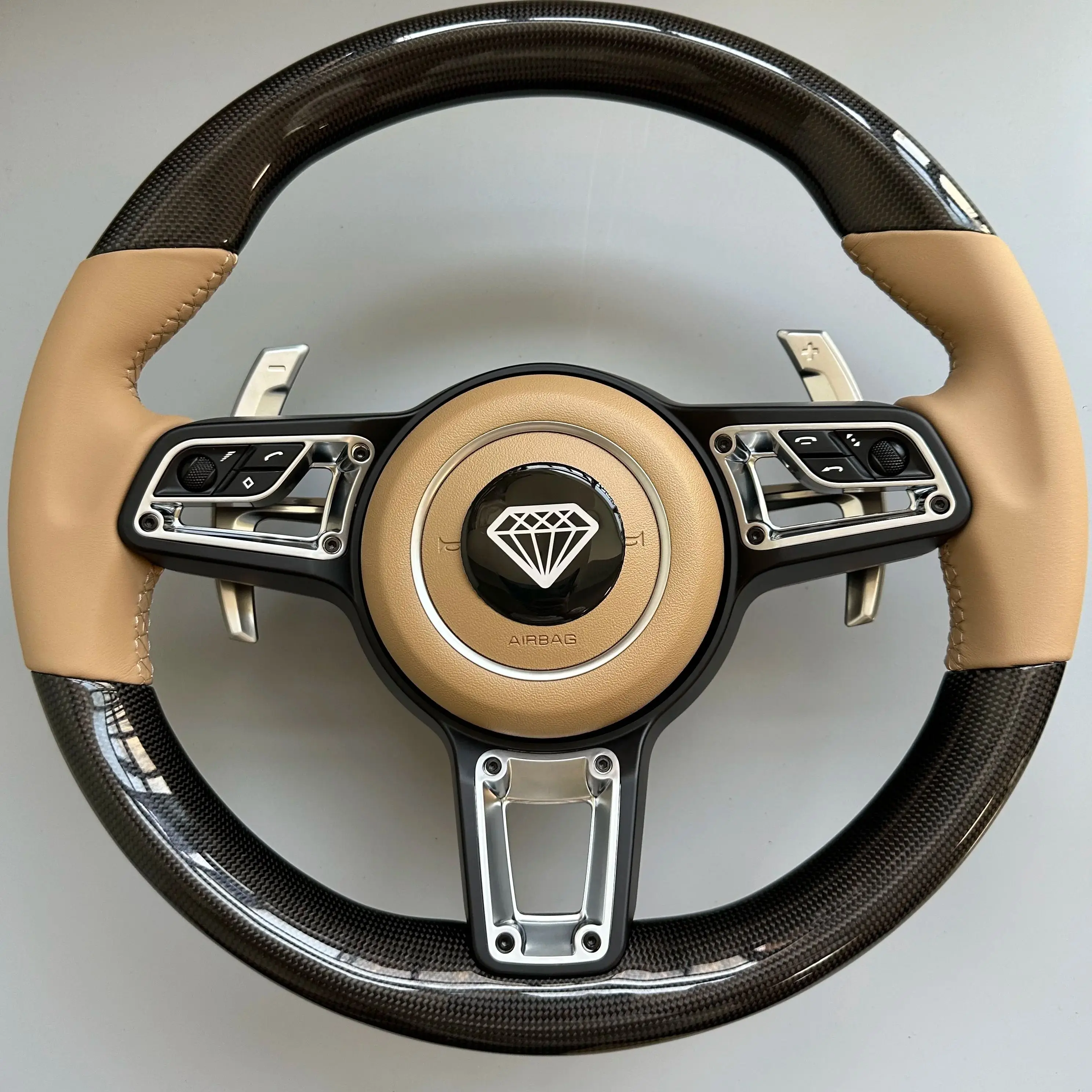 

Car Steering wheel for Porsche Panamera Macan Cayenne Taycan 718 Cayman GT4 RS 911 Carrera Targa 911 GT3 RS 911.2 991 992 GT2 RS