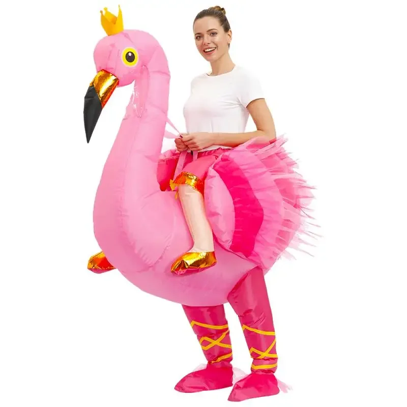 

Christmas Flamingo Inflatable Costume Halloween Costumes for Man Adult Woman Animal Cosplay Inflated Clothes Fantasy Party Dress