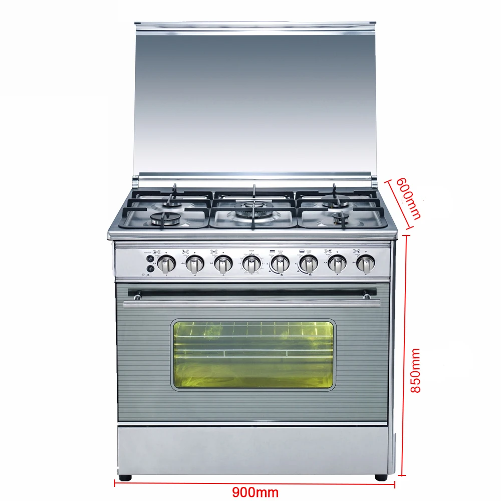 freestanding gas cooker, gas range with oven 5 burners cocinas de gas con horno cuisiniere gaz avec four stove with oven cooking 2