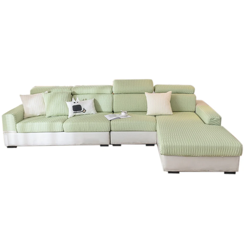 Summer Ice Silk Sofa Cover, Simple Pure Color Sofa Cover, Soft, Comfortable, Cool and Non-Stick Sofa Cover, All-Inclusive Elastic Cover 6