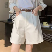 High Waist Summer Cotton Linen Women's Workwear Cargo Shorts Casual Loose Wide Leg Pants Fashionable Short Pants 2024 New - Image 2