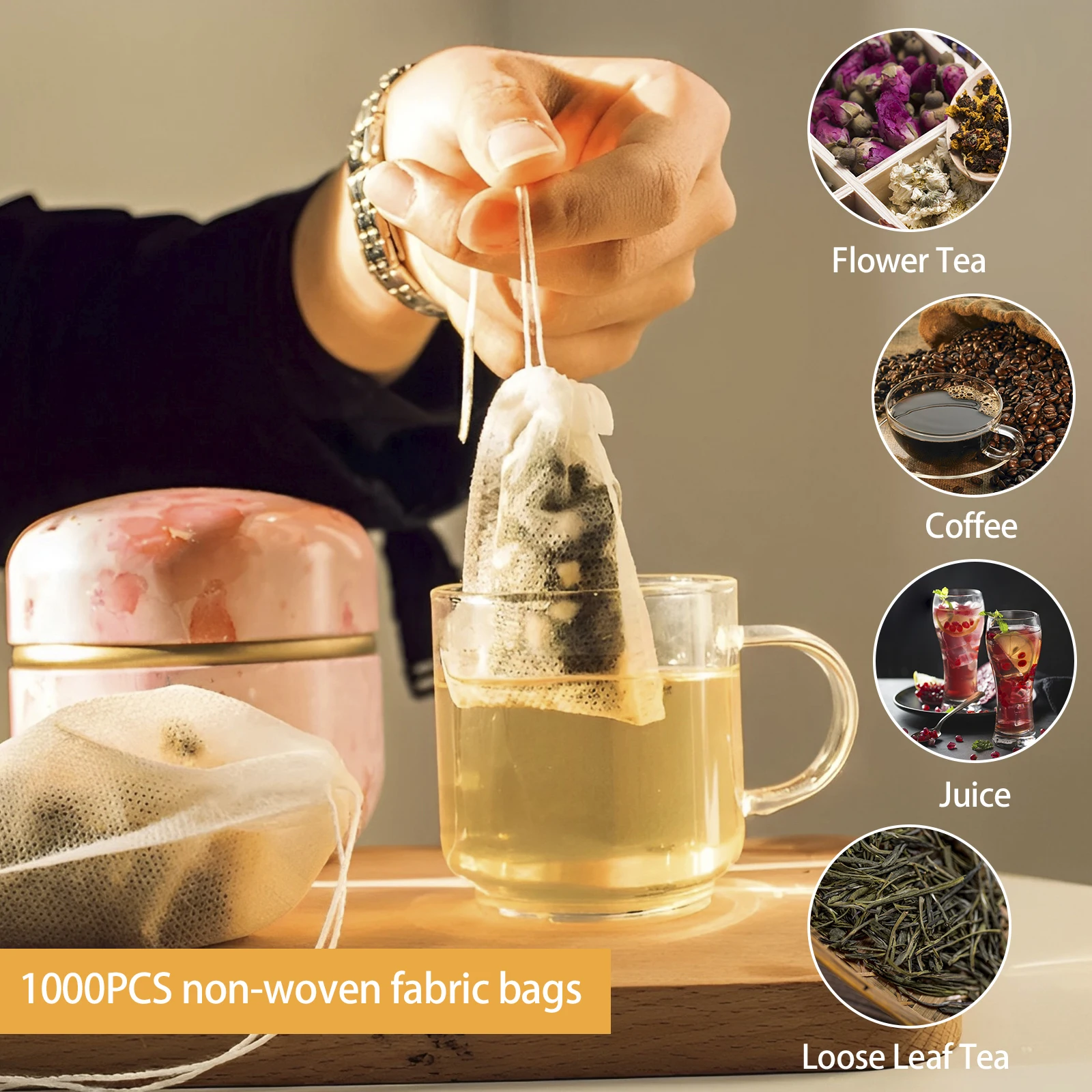 1000/100pcs Disposable Tea Bags Filter Bag