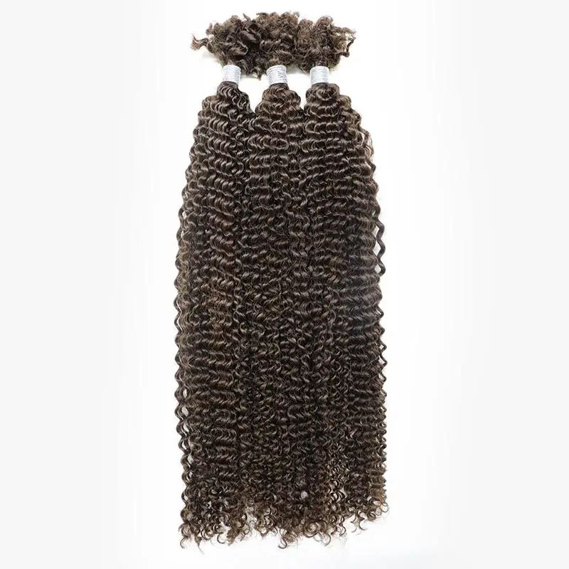 Kinky Twist Crochet Braiding Hair 3PCS Human Hair Bundles For Afro