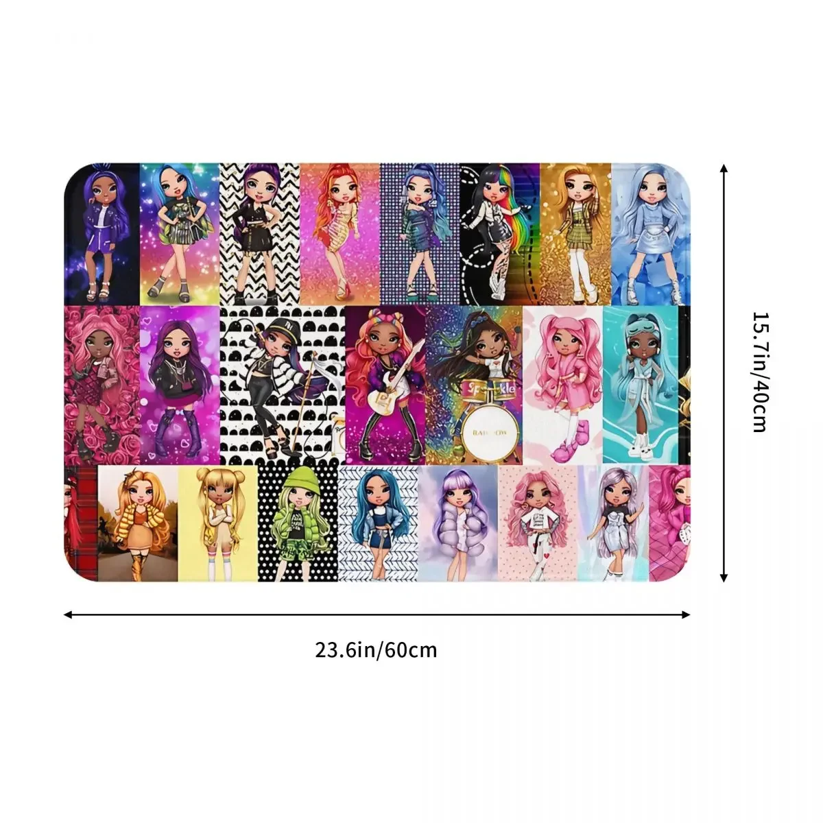 Rainbow High Dolls Anti-Slip Doormat Living Room Mat All Characters Floor Carpet Entrance Door Rug Home Decorative