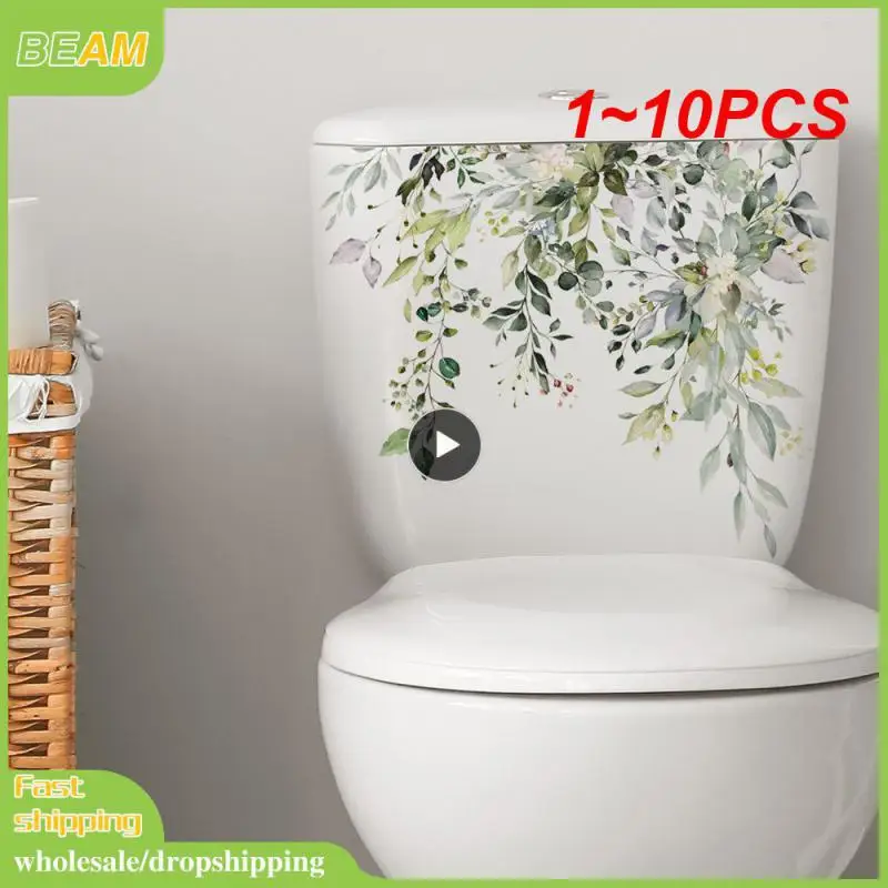 

1~10PCS 30*25cm Plant Flower Leaf Wall Sticker Creative Toilet Decorative Restaurant Bathroom Commercial Self-adhesive Wall